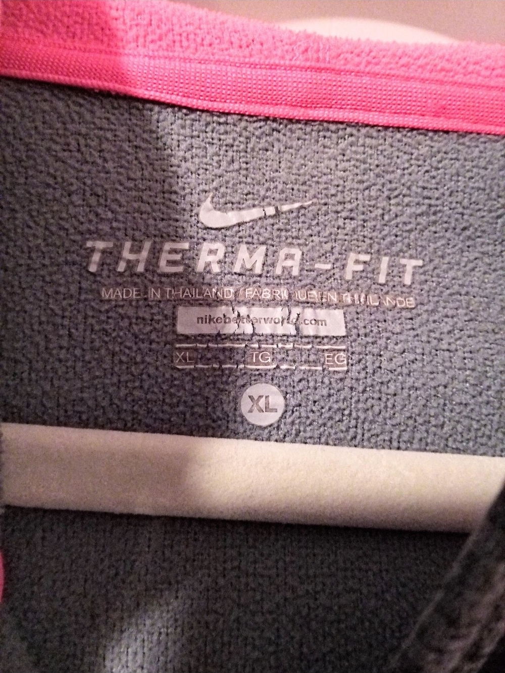 NIKE Women's Gray & Pink Zip Hoodie with Blue Logo - Picture 2 of 3